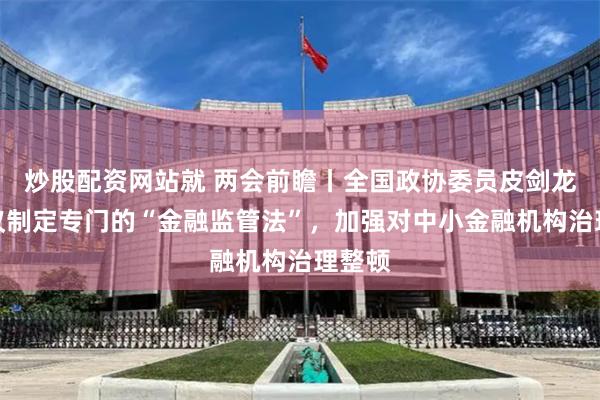 炒股配资网站就 两会前瞻丨全国政协委员皮剑龙：建议制定专门的“金融监管法”，加强对中小金融机构治理整顿