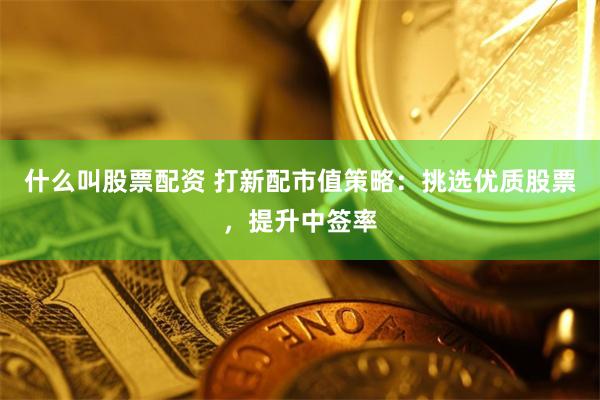 什么叫股票配资 打新配市值策略：挑选优质股票，提升中签率